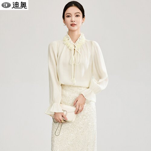 迪奥高级感浪漫洋气衬衫女衬衣