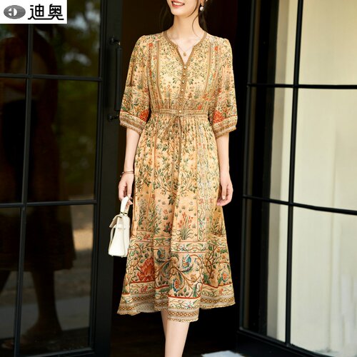 迪奥小众不撞款连衣裙真丝连衣裙