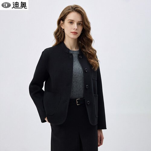 高级感气质优雅绵羊毛短外套大衣
