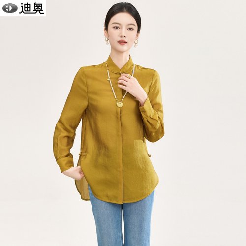 迪奥高级感新中式国风长袖衬衫女