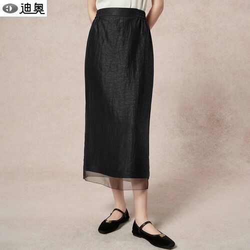迪奥真丝半身裙女香云纱A字裙子