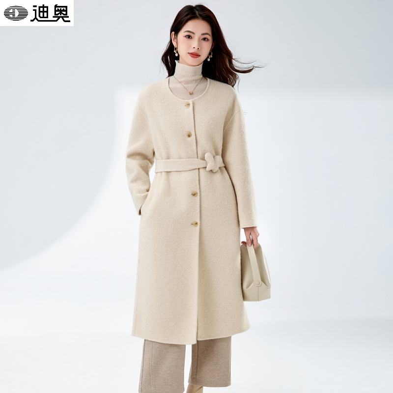 迪奥25秋冬新款慵懒风羊毛呢大衣