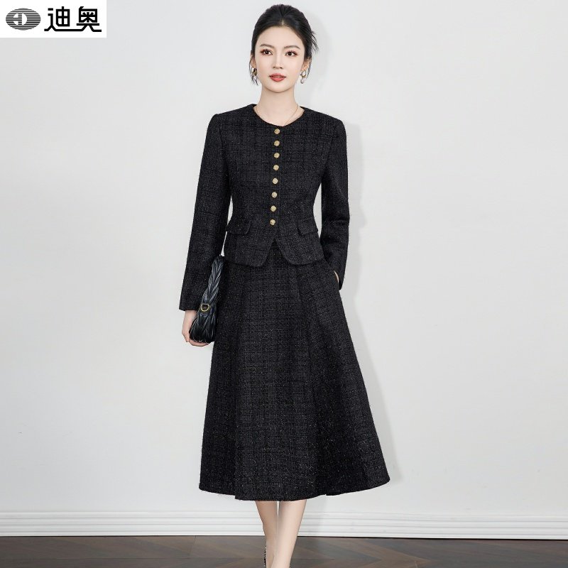 迪奥时尚套装女2025秋冬新款小香风粗花呢外套上衣轻奢半裙两件套,女装/女士精品,时尚套装,淘宝优惠券,粉丝福利购,淘宝优惠卷