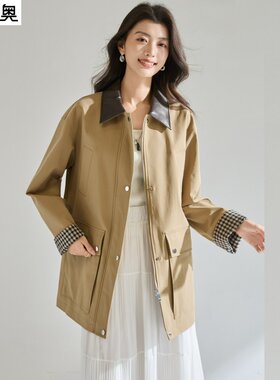 迪奥时尚通勤风衣女经典大衣外套