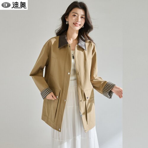 迪奥时尚通勤风衣女经典大衣外套