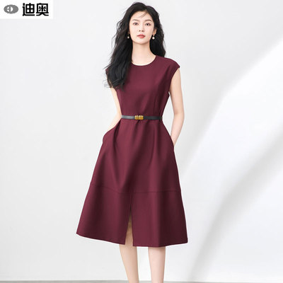 迪奥大牌连衣裙端庄大气中长裙夏