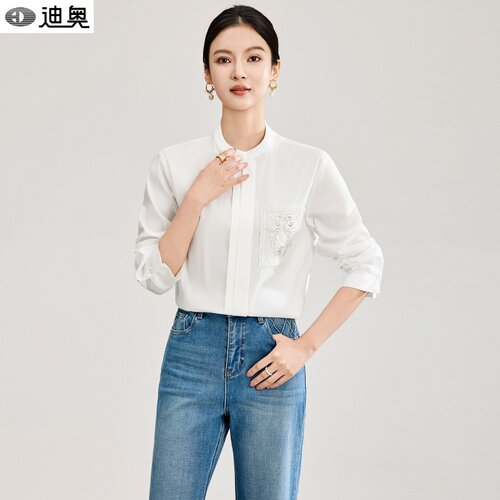迪奥简约大气长袖衬衫女百搭衬衣