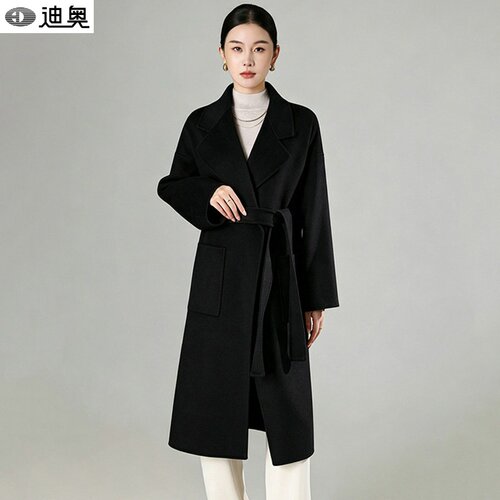 轻奢浴袍风100羊毛大衣女不过时
