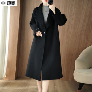 迪奥24冬季新款双面呢子羊毛大衣女轻奢高级感中长款羊绒毛呢外套