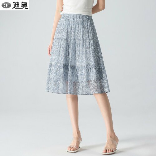 迪奥小众设计感桑蚕丝半身裙女夏