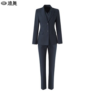 职业三件套装 迪奥西装 职场酒店4S店通勤修身 女2026春秋款 马甲套装