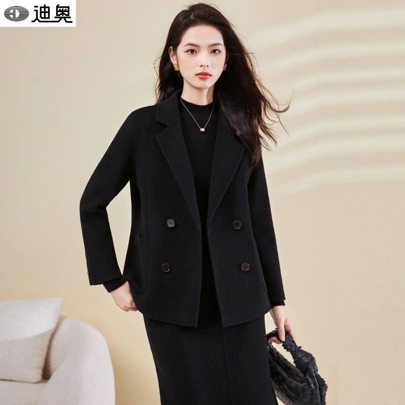 迪奥双面呢羊毛大衣女25秋冬新款高级感小个子双排扣百搭毛呢外套,女装/女士精品,毛呢外套,淘宝优惠券,粉丝福利购,淘宝优惠卷