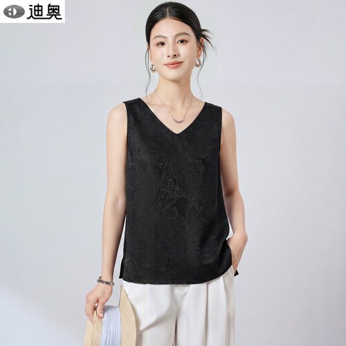 迪奥高端时尚桑波缎提花背心女夏