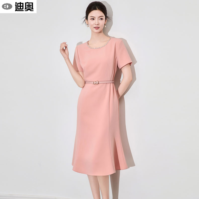 迪奥新品高端钉钻优雅通勤连衣裙