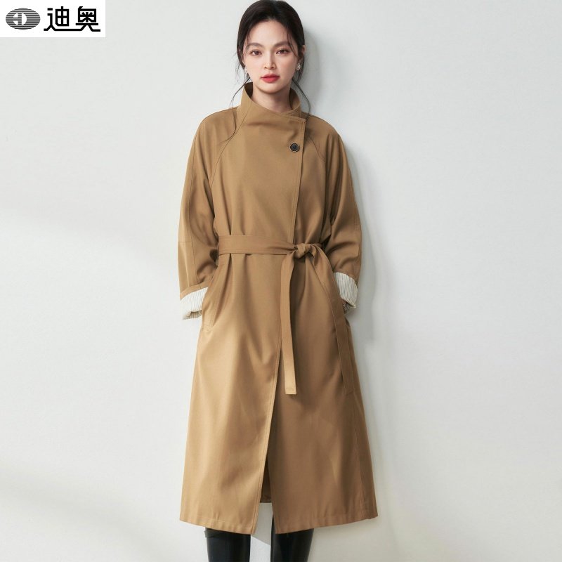 迪奥大牌风衣女外套2026春秋新款高级感极简风休闲百搭中长款大衣