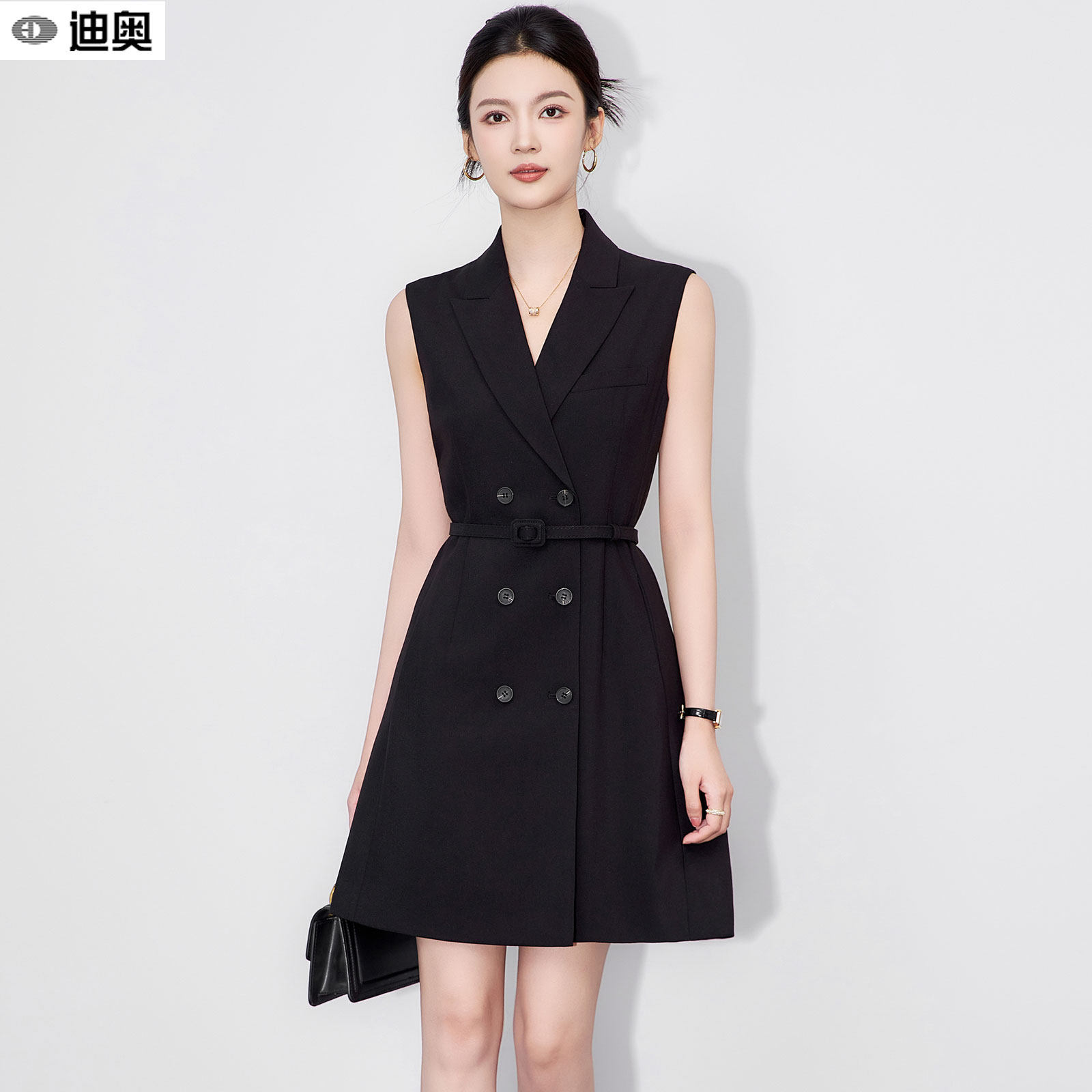 迪奥早秋背心连衣裙女26新款气质大女主通勤西装裙高级感收腰裙子