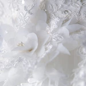 Beautiful lace winter long sleeved bride wedding dress