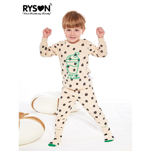 RYSONa类羊毛棉波点奶茶家居服