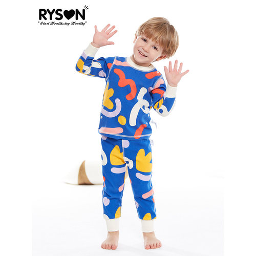 RYSON蓝线条羊毛棉a类家居服套装
