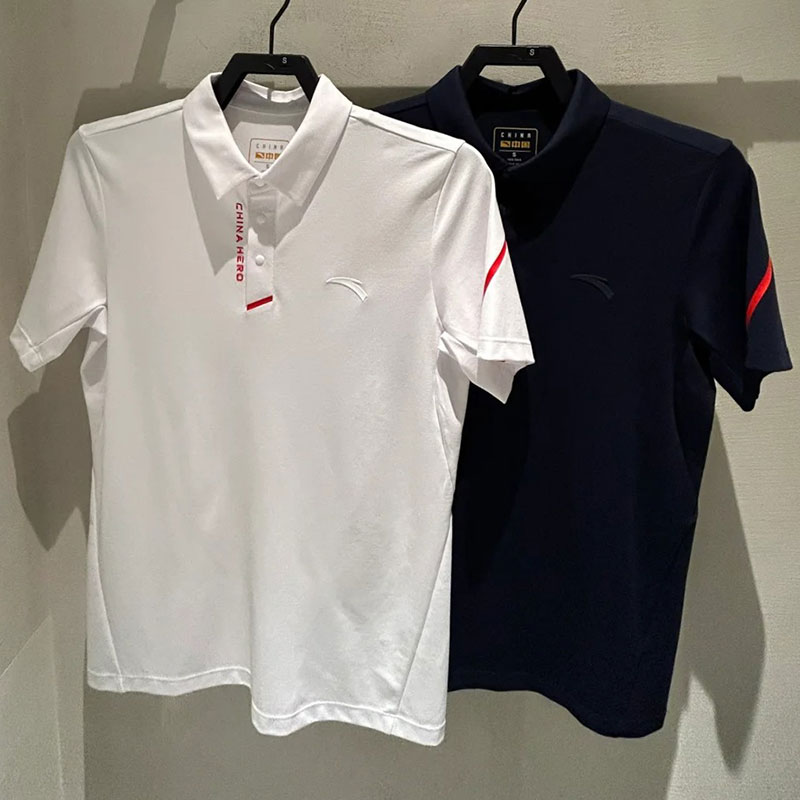 正品安踏中国透气冰肤短袖POLO衫