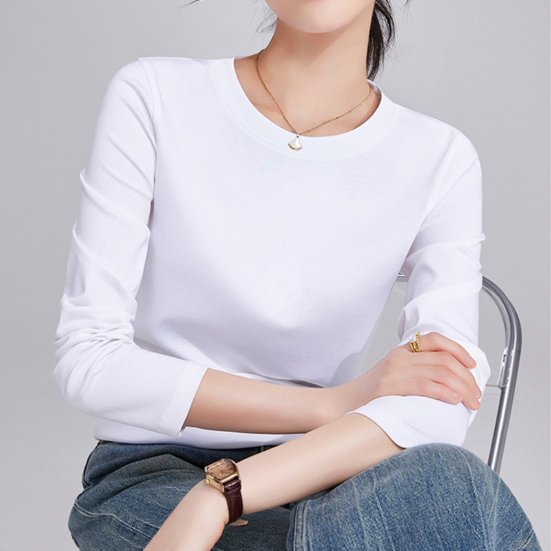 高品质早秋基础款长袖t恤女