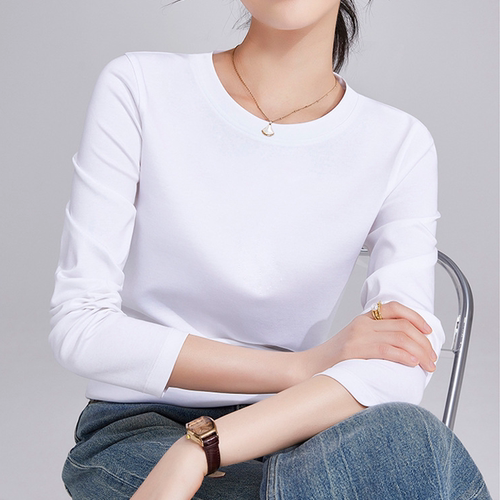 高品质早秋基础款长袖t恤女