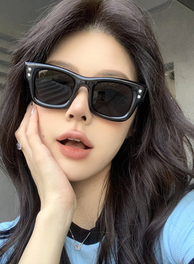 韩版方形遮阳黑色墨镜女防紫外线