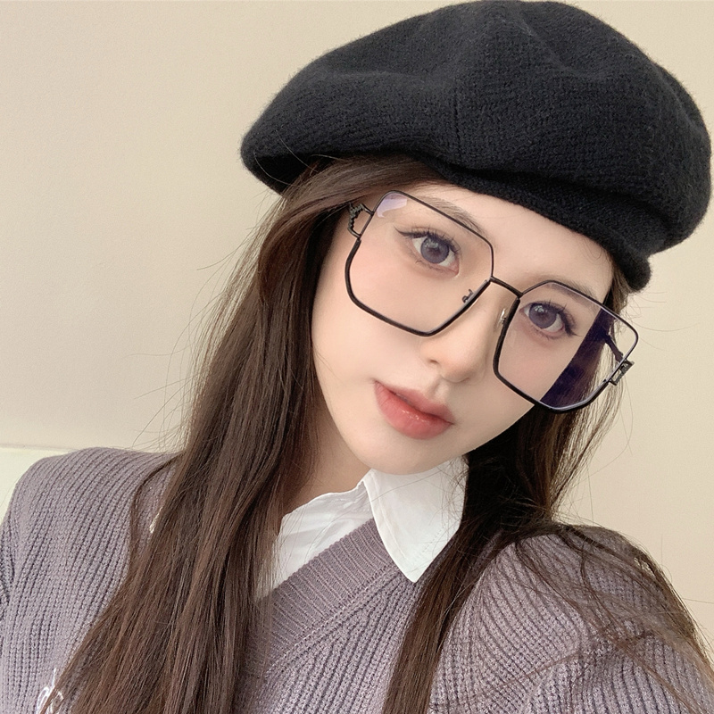 女韩版下半框大框眼镜可配有度数