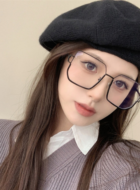 素颜黑框大框防蓝光眼镜韩版潮女网红圆脸显瘦配近视有度数眼镜框