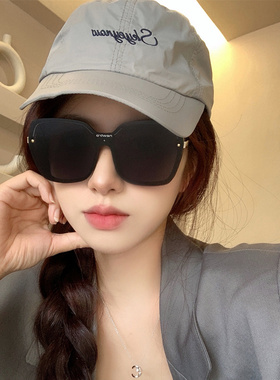 韩版方形大框黑色遮阳防晒高级感墨镜女潮大脸显瘦街拍太阳眼镜男