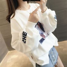 外套 圆领学生韩版 薄款 宽松潮慵懒风春秋季 含棉 卫衣女2019新款