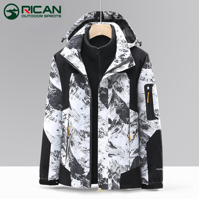 冲锋衣男款2025新款三合一可拆秋冬季加绒加厚户外迷彩潮牌外套女