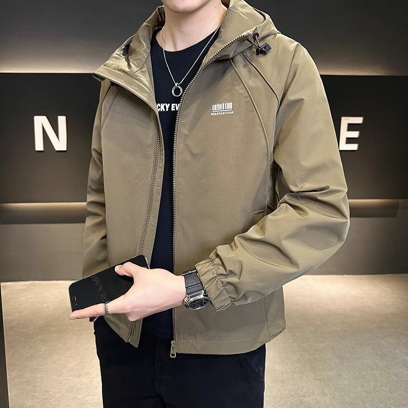 冲锋衣外套男春秋季2025新款痞帅潮牌连帽男装高级感夹克衣服男款