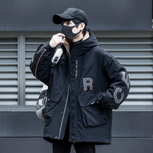 2024年新款羽绒服男士冬季短款潮牌户外冲锋衣工装外套男款青少年