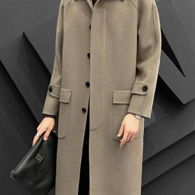 双面羊毛呢大衣男士中长款高级感冬季加厚无羊绒妮子风衣外套过膝