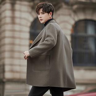 双面羊绒大衣男士中长款高级感风衣冬季加厚韩版新款羊毛呢子外套