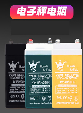 4v4.5ah/20HR伏电子称台秤蓄电池免维护小电瓶可充电专通用充电器