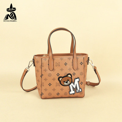 稻草人2025新款时尚印花托特包