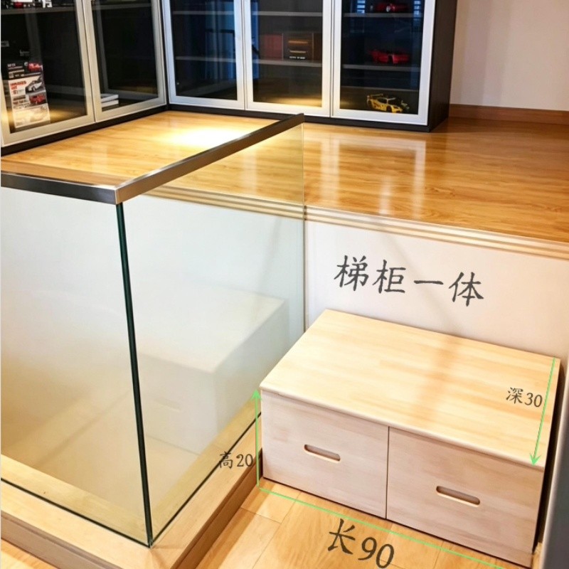 实木定做台阶儿童踏步柜物阳台床边柜移动梯凳带抽屉一二三斗柜图片