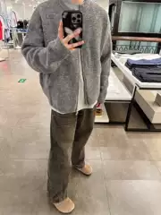 Men's Grey Cardigan Sweater Vintage Cleanfit Casual Knitwear Fall Winter