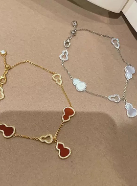 新中式红色时尚锆石葫芦手链气质轻奢风手环国潮高级感手饰女