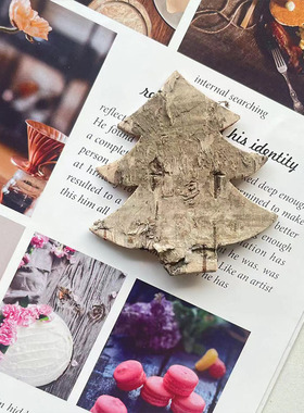 diy树皮片原木片幼儿园实木背景装饰五角星木片画桦木片圣诞装饰