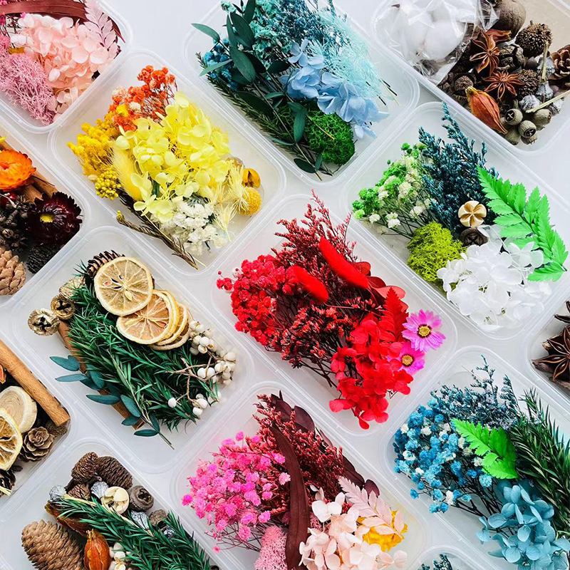 永生花材料包diy相框贴画团扇