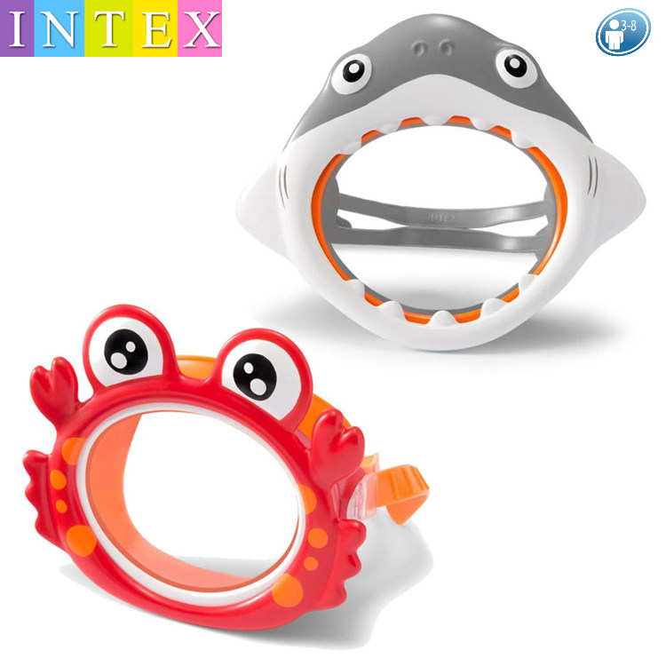 原装正品INTEX儿童动物面具游泳面镜小孩潜水眼镜泳镜55915 3-8岁