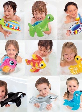 INTEX58590婴幼儿充气戏水玩具儿童洗澡游泳水中玩耍玩沙动物