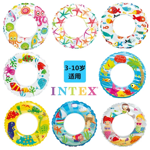 Intex, плавательный круг для принцессы, водный надувной спасательный жилет, 3-6-10 лет