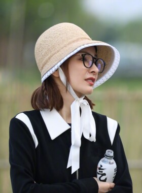 出游度假女夏法式草帽