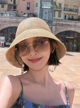 唐艺昕同款法式草编渔夫出片草帽