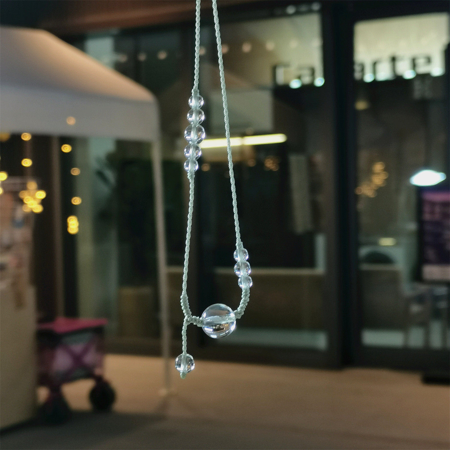 独特清冷感天然白水晶锁骨项链
