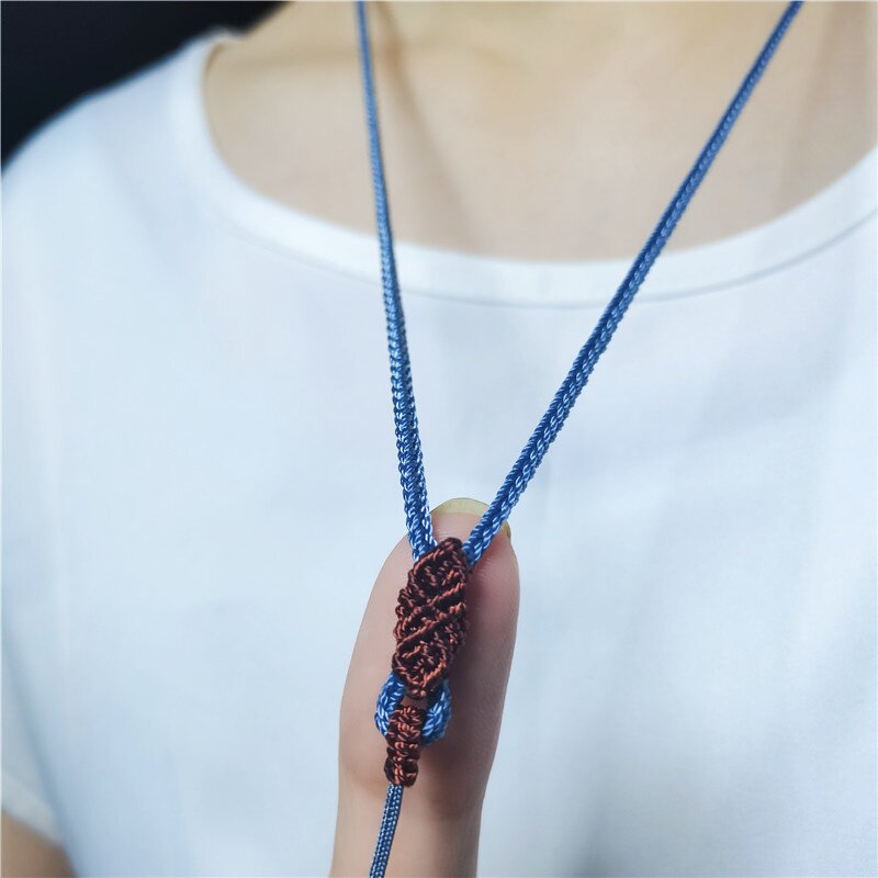 手工编织黄金吊坠玉器挂件项链绳